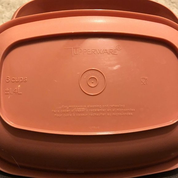 Vtg Tupperware Steamer Set Microwave 3pc Salmon Pink - Picture 5 of 6